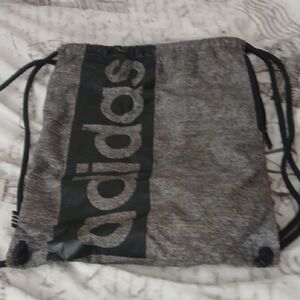 Adidas Black and Gray Drawstring Backpack